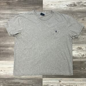 Vintage 90s y2k Polo Ralph Lauren Heather Gray Mens XL Pony Logo Preppy T-Shirt